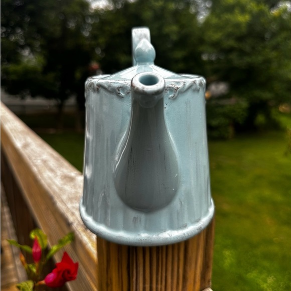 Vintage Burton & Burton Porcelain Teapot Blue & Grey Scrolls 8.5” x 6” - Picture 4 of 11